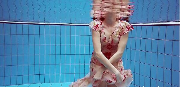 Dressed Croatian cutie Martina swims dresses
